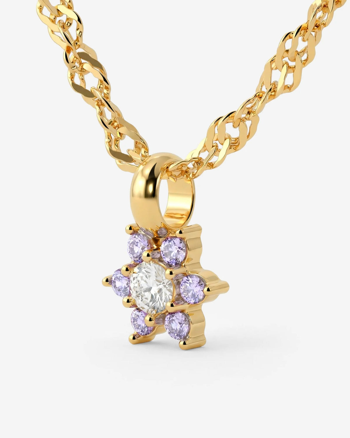 LUAMAYA Sparkling Purple Petal Necklace