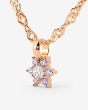 LUAMAYA Sparkling Purple Petal Necklace