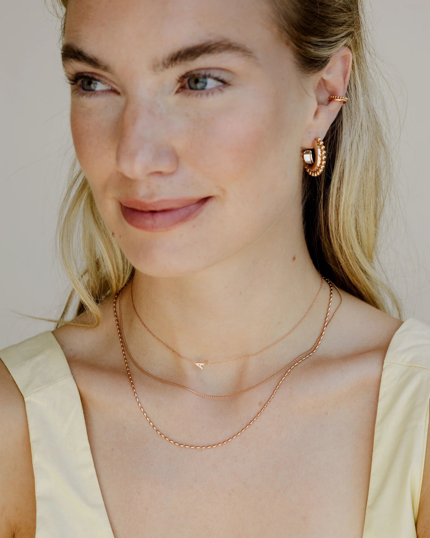 LUIAMAYA Tiny Letter Necklace ABC