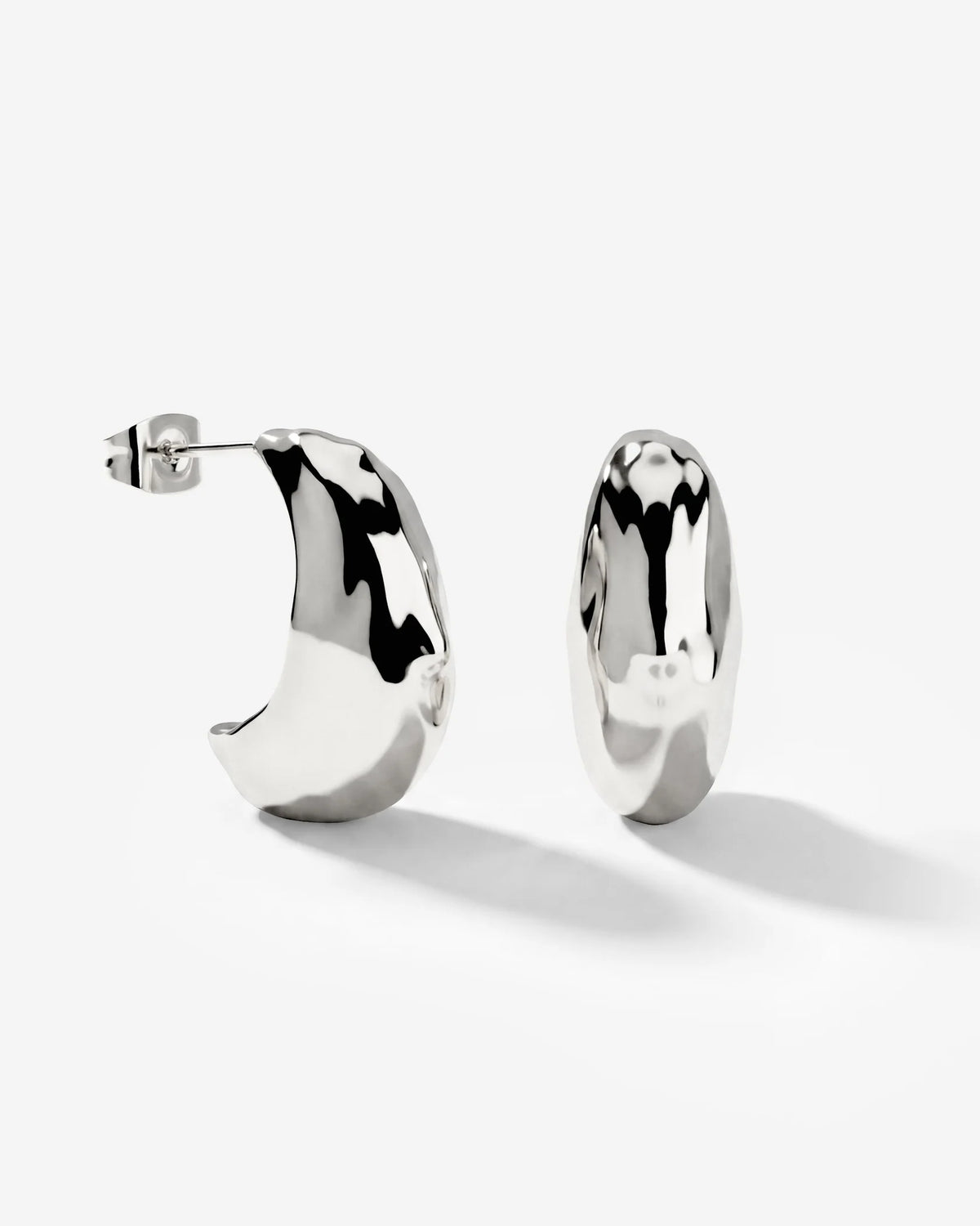 LUAMAYA Hammered Huggie Studs