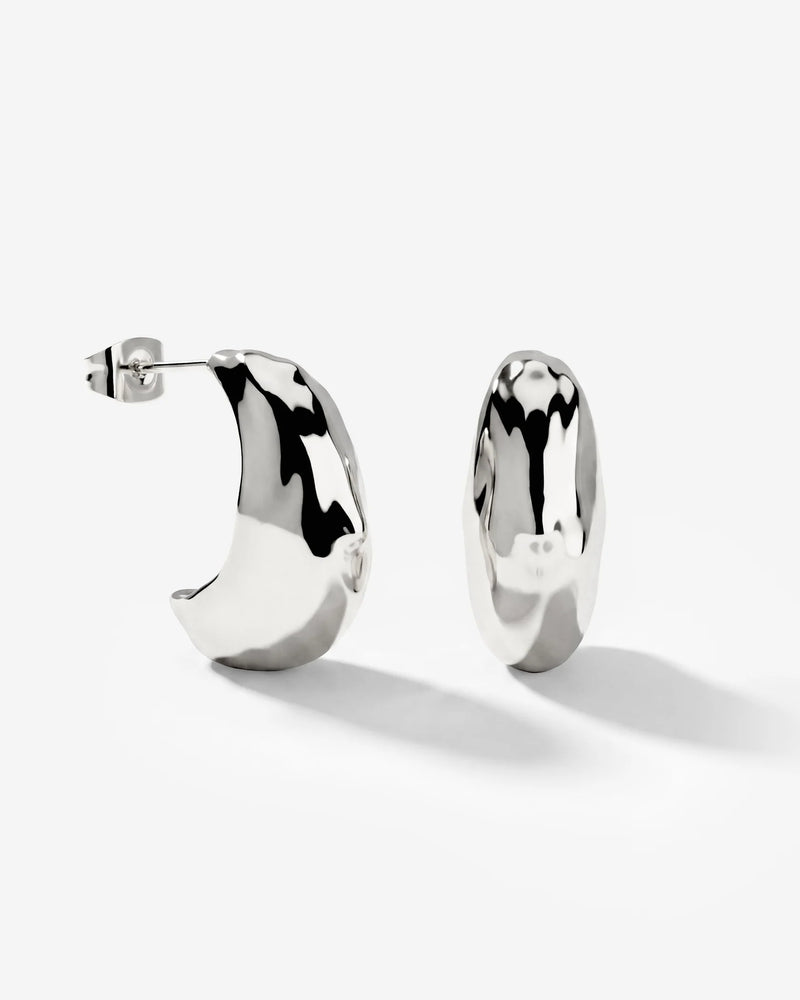 LUAMAYA Hammered Huggie Studs