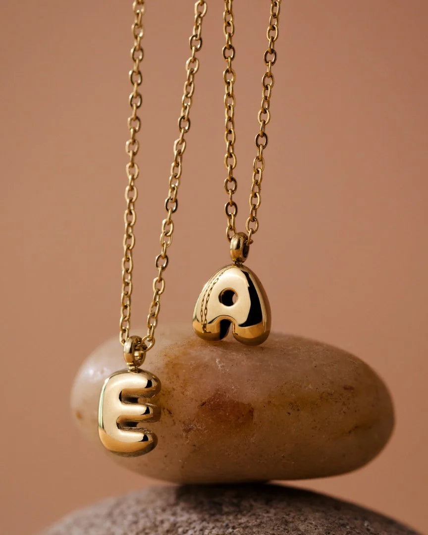 LUAMAYA Bubble Letter Necklace Roségold