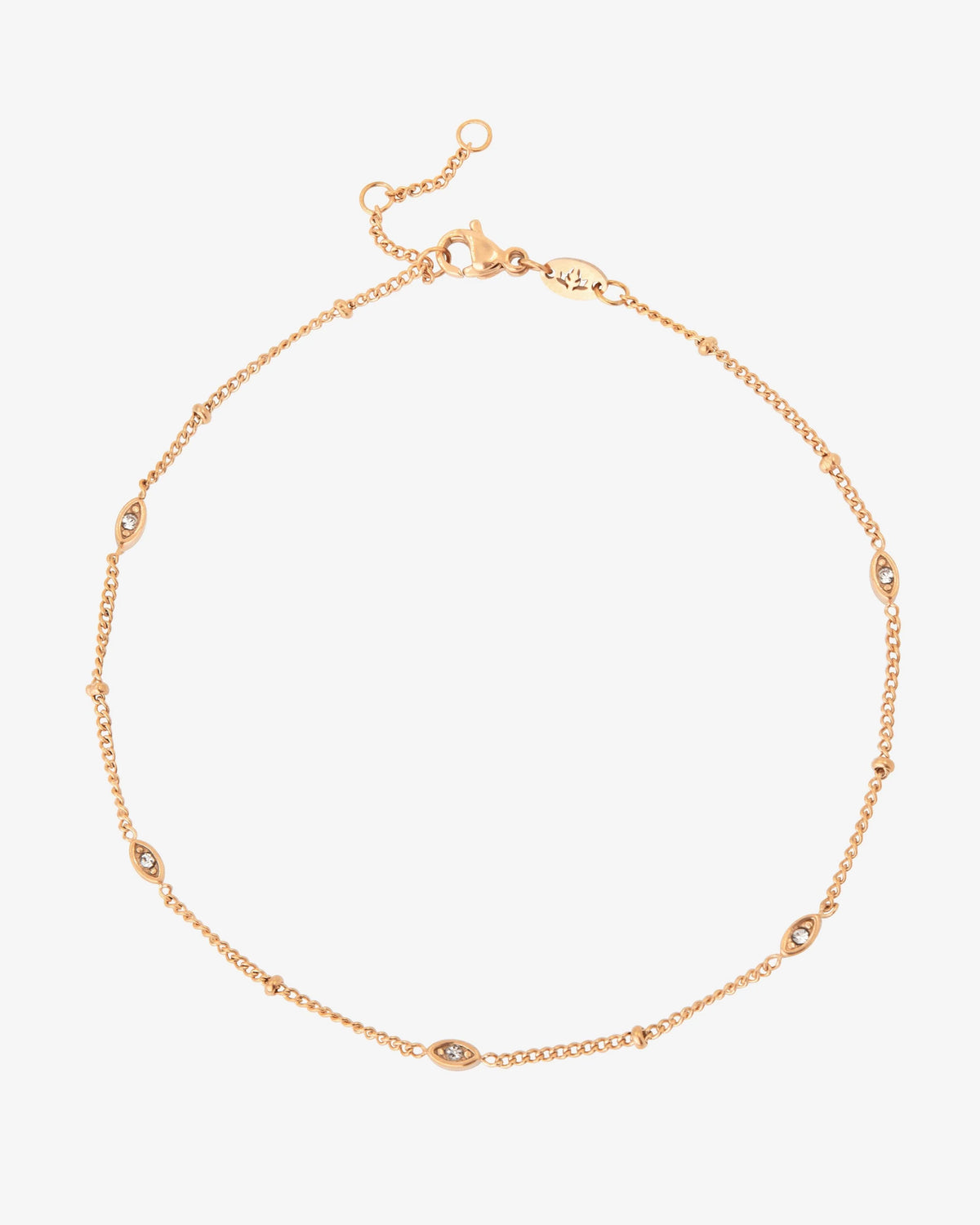 LUAMAYA Sparkling Eyes Anklet Roségold