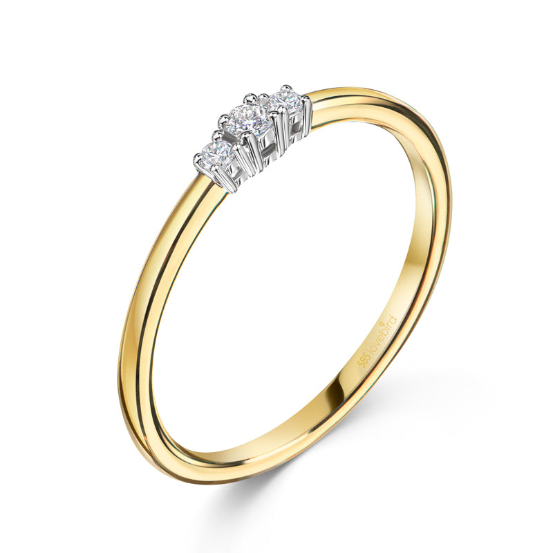 Lovebird Damenring mit Brillant 0,09 ct. Gelbgold 585 LB306