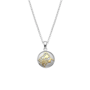 Set aus Halskette und Ohrringen aus Bicolor Sterling Silber mit Matterhorn und Edelweiss Motiv S-7004
