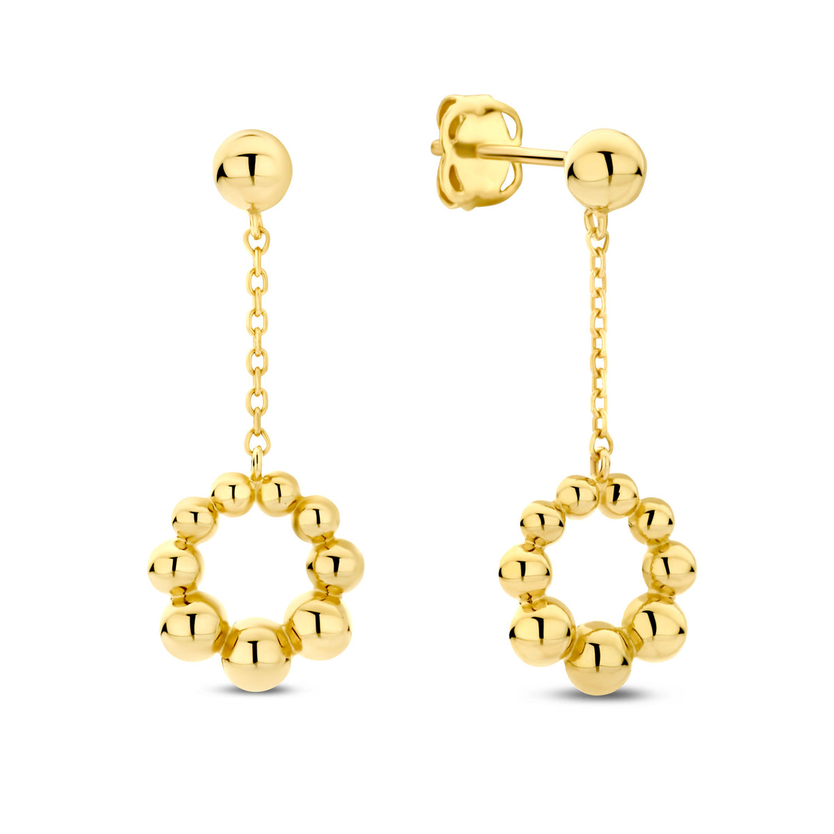 Ohrstecker mit kreisförmigen Behang Gold 585 57879