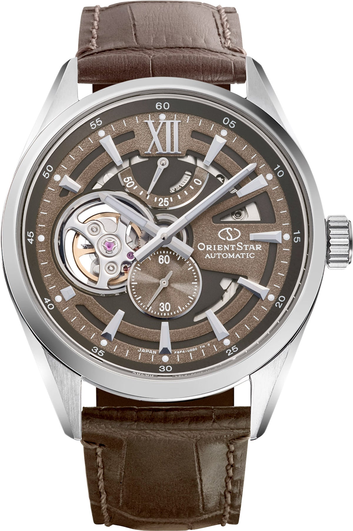 Orient Star Modern Skeleton braunes Leder RE-AV0139Y00B