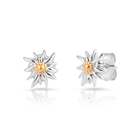 Set aus Edelweiss Halskette und Ohrringe aus glänzendem Bicolor Silber S-8102