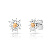 Set aus Edelweiss Halskette und Ohrringe aus glänzendem Bicolor Silber S-8102