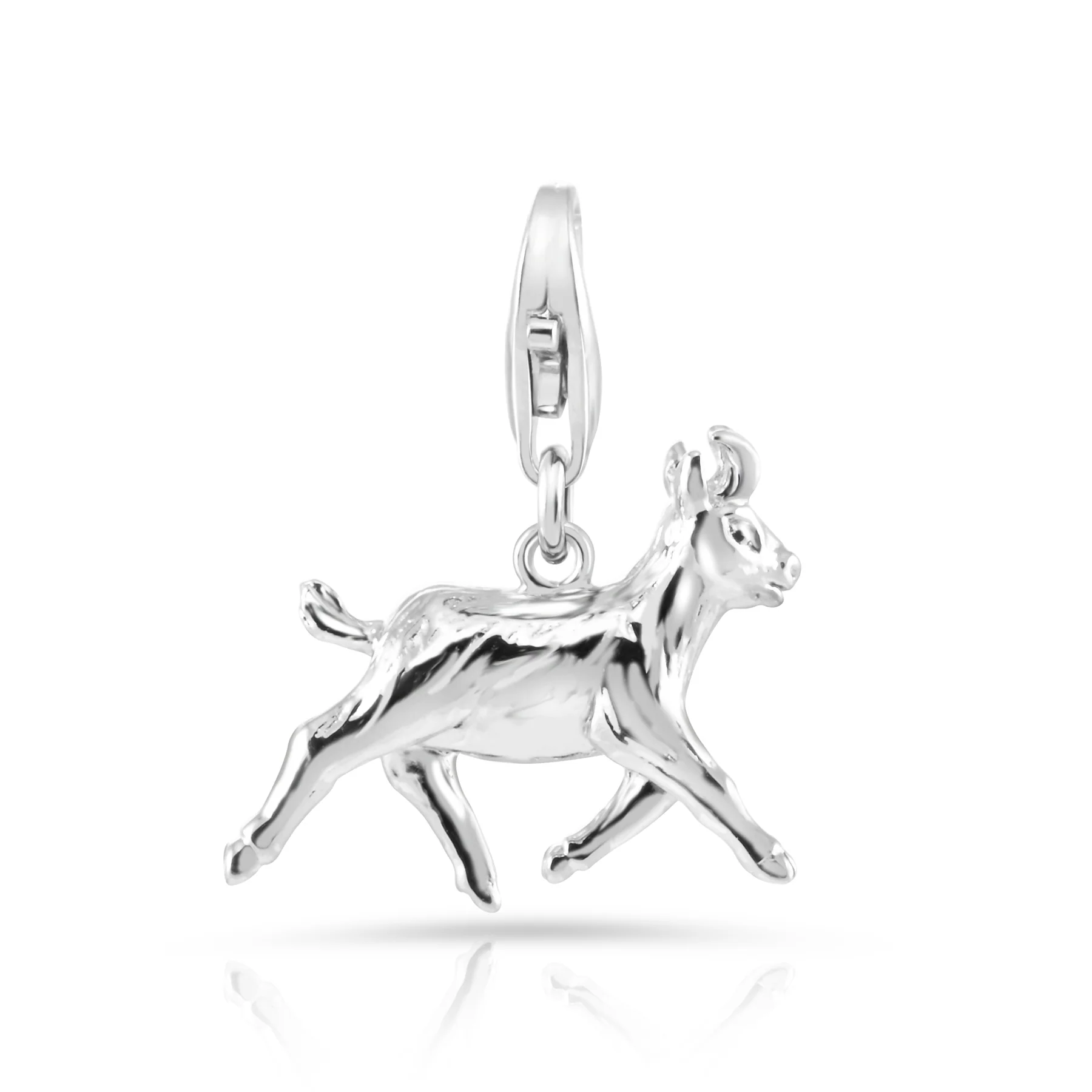 Charm Silber rhodiniert Swiss Edelweiss Gämse C-7030