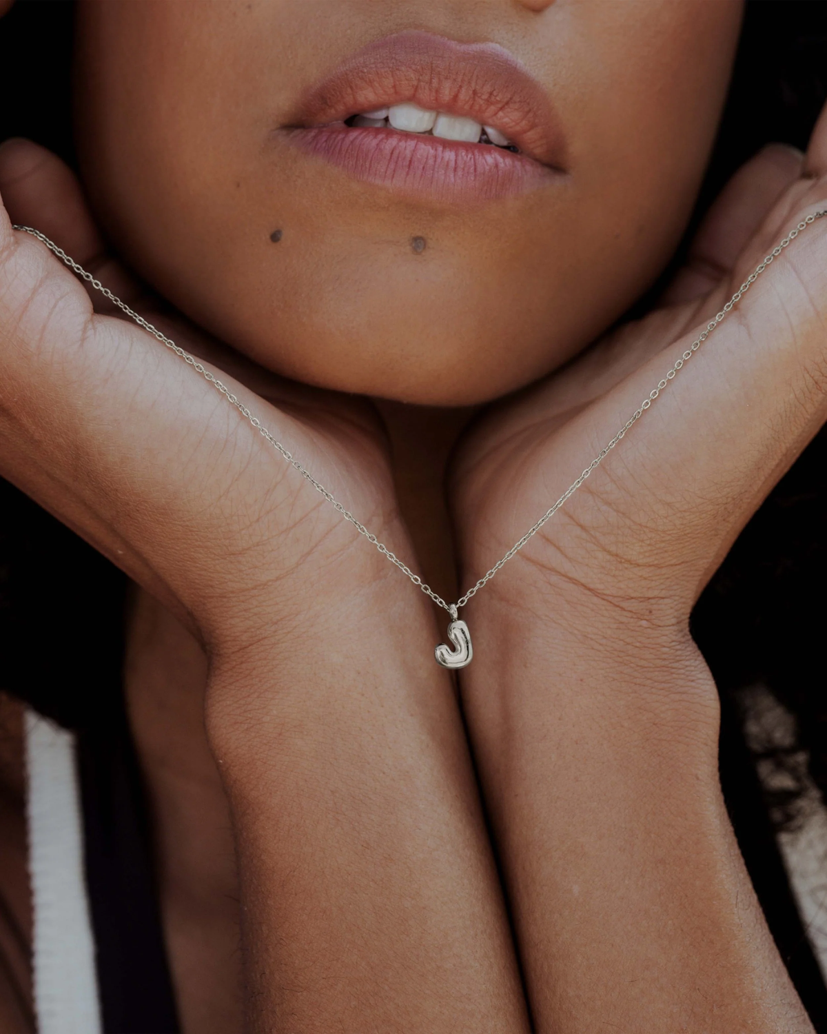 LUAMAYA Bubble Letter Necklace Silber ABC