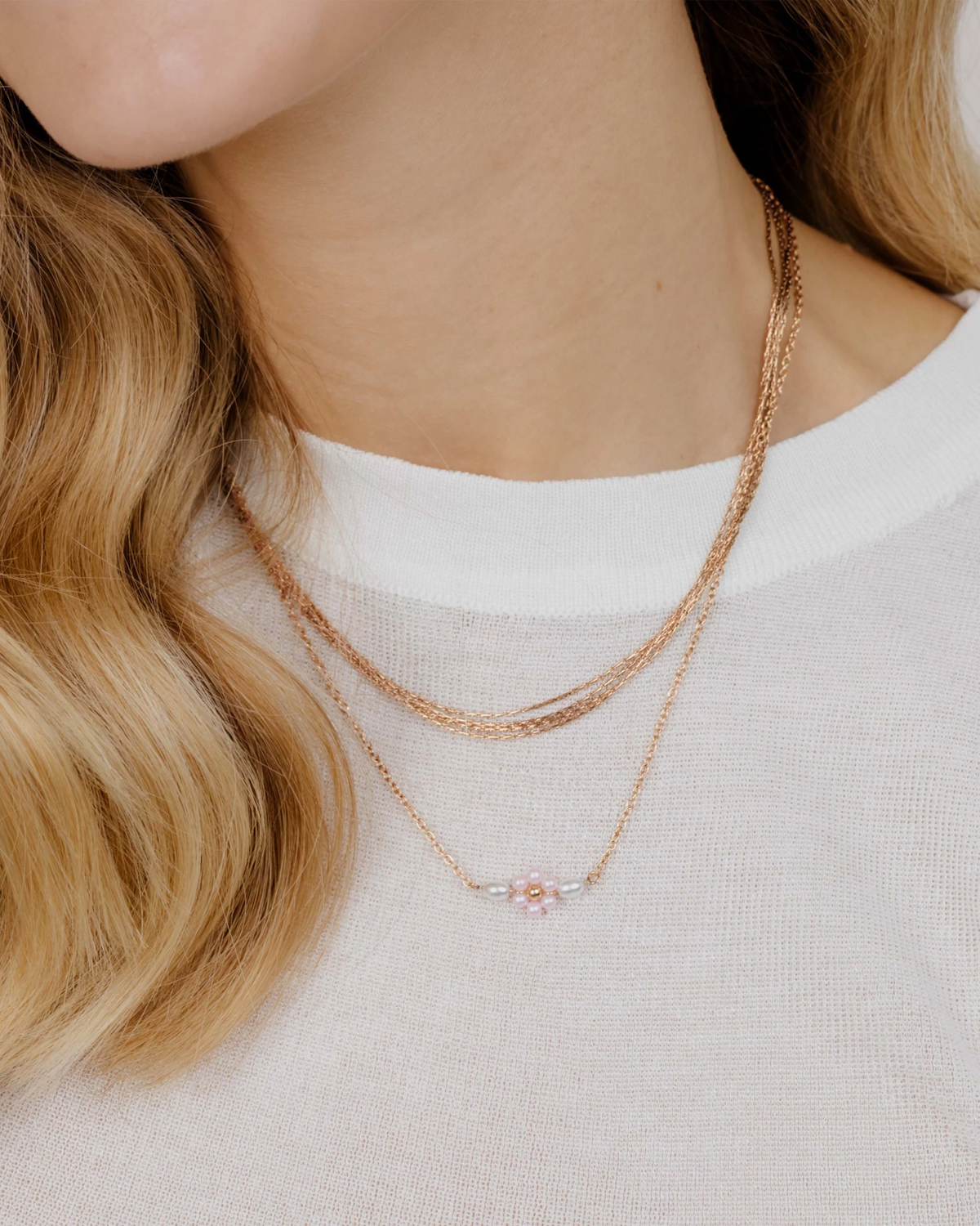 LUAMAYA Pretty Pink Daisy Necklace