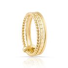 Ring aus Sterlingsilber Gelbgold plattiert bestehend aus 3 Ringen in verschiedenen Formen RI-10087GP