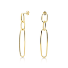Ohrstecker aus vergoldetem Gelbgold Sterlingsilber, bestehend aus 3 Ringen, glänzend und poliert, in verschiedenen Größen EG-2644
