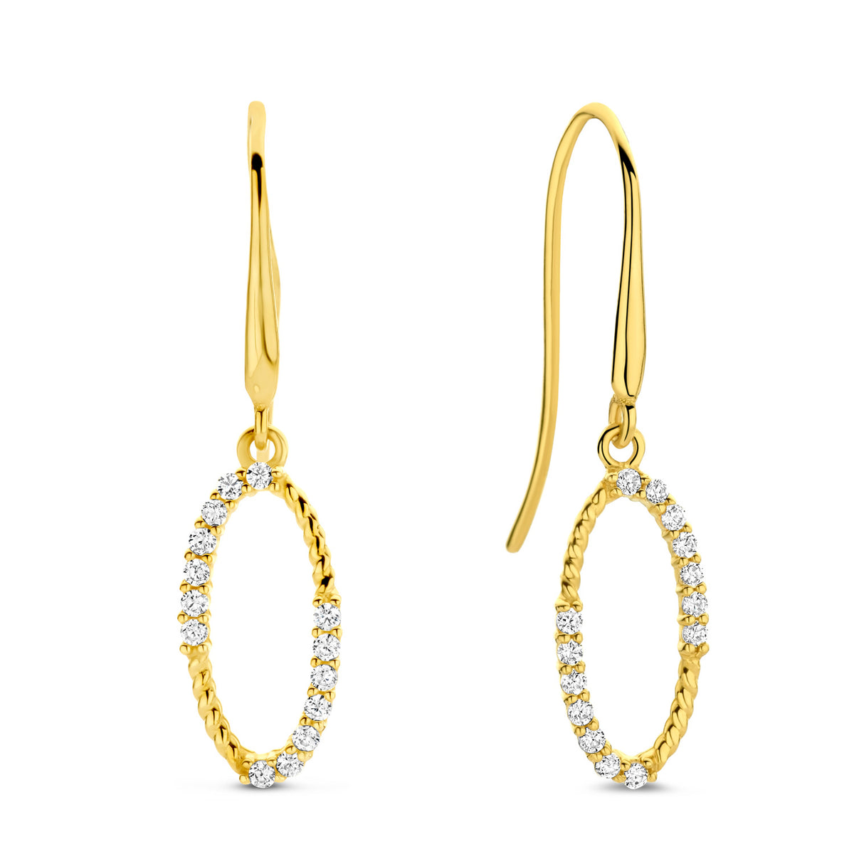 Ohrhänger mit 28 Zirkonia Gold 585 57743