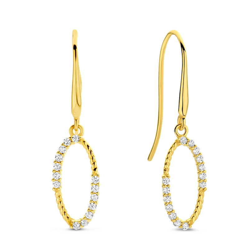 Ohrhänger mit 28 Zirkonia Gold 585 57743
