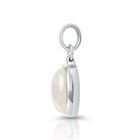 Sterlingsilber Anhänger mit wunderschönen ovalen weißen Perlmutt Cabochon P-3985