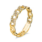 Lovebird Damen-Kettenring mit 18 Zirkonia Gelbgold 333 LB276