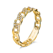 Lovebird Damen-Kettenring mit 18 Zirkonia Gelbgold 333 LB276
