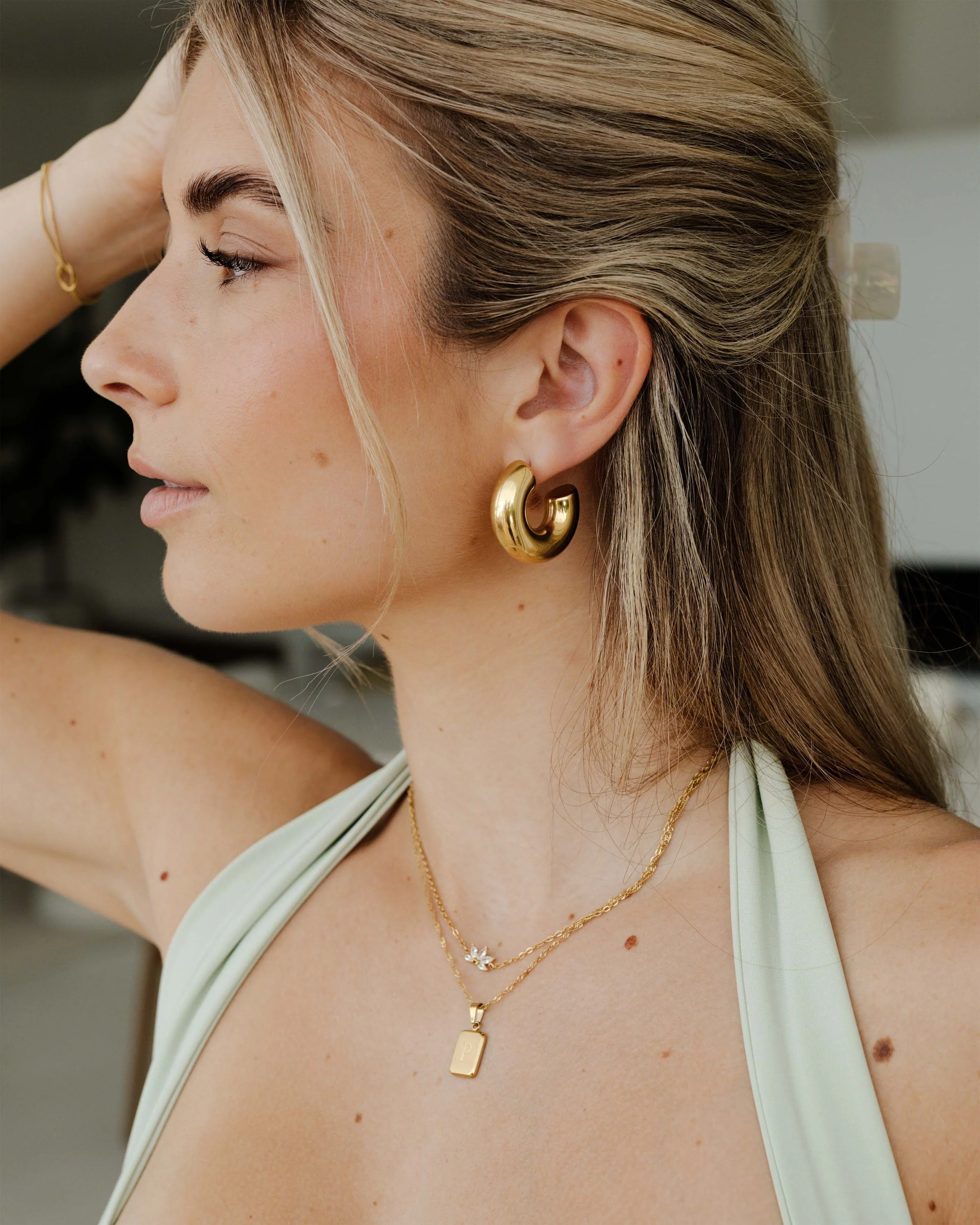 LUAMAYA Chunky Hoop Studs