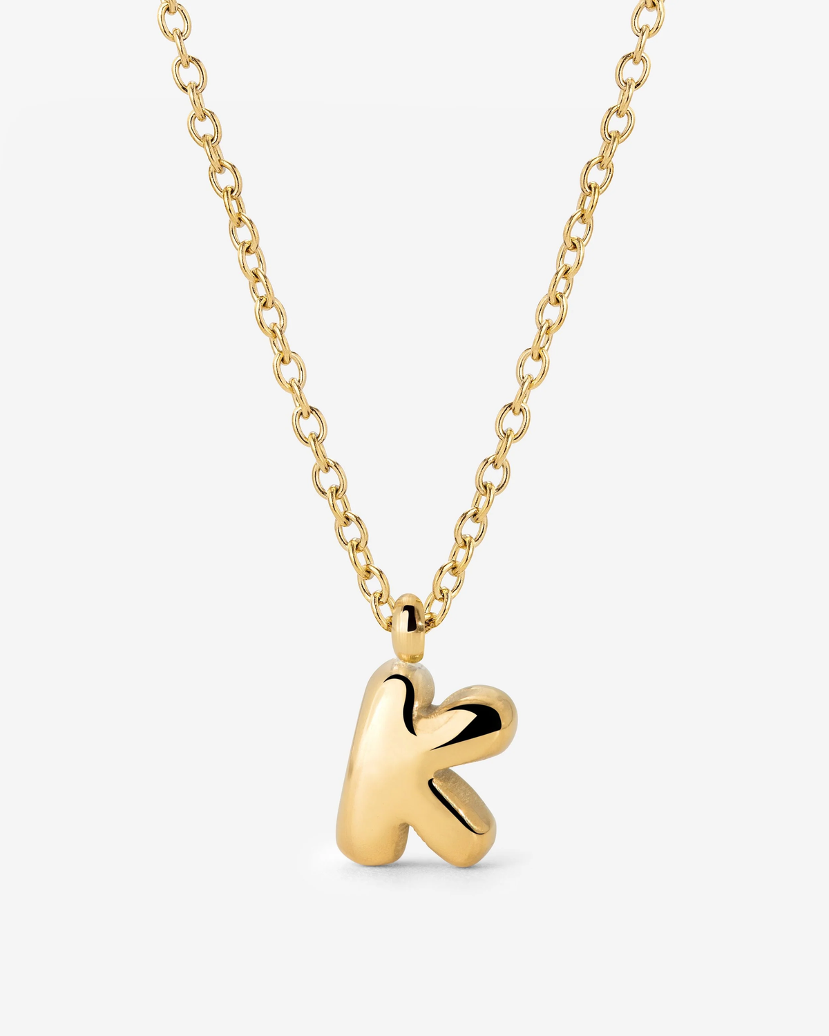 LUAMAYA Bubble Letter Necklace Gold ABC