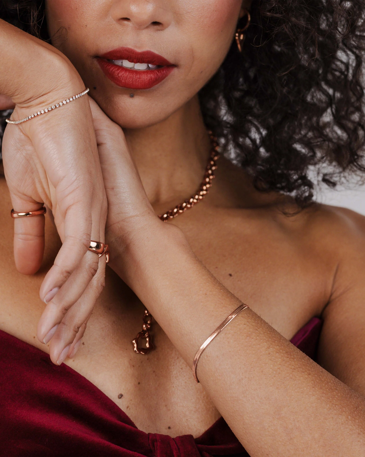 LUAMAYA Slim Herringbone Bracelet Roségold