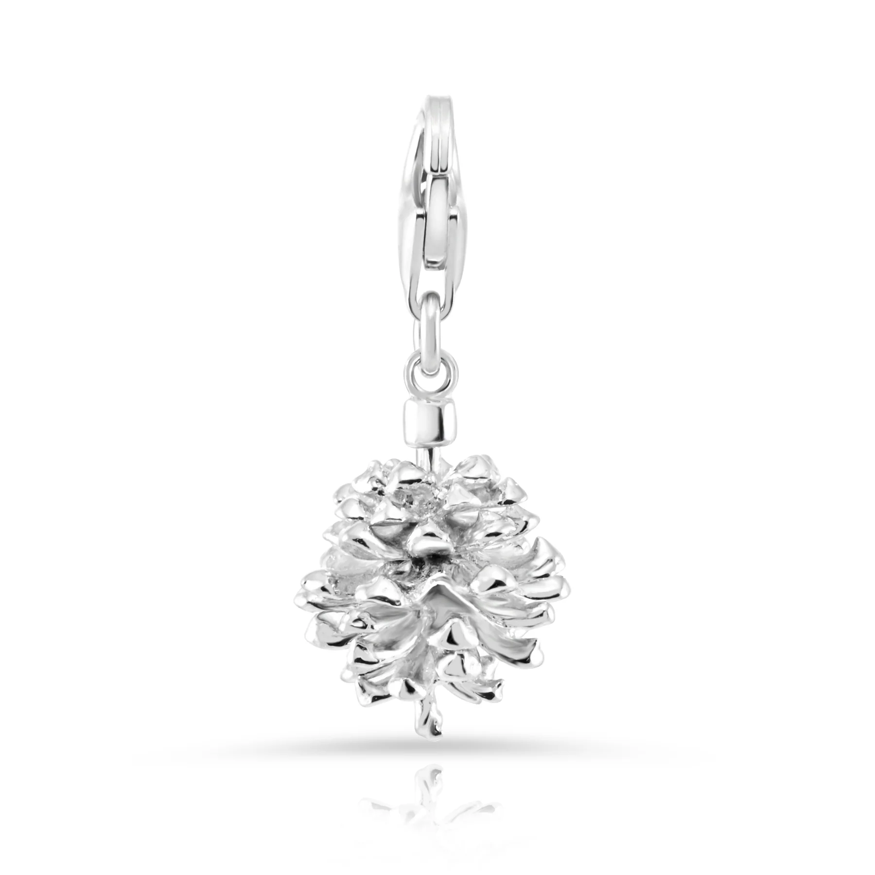 Charm Silber rhodiniert Swiss Edelweiss Tannenzapfen C-7035