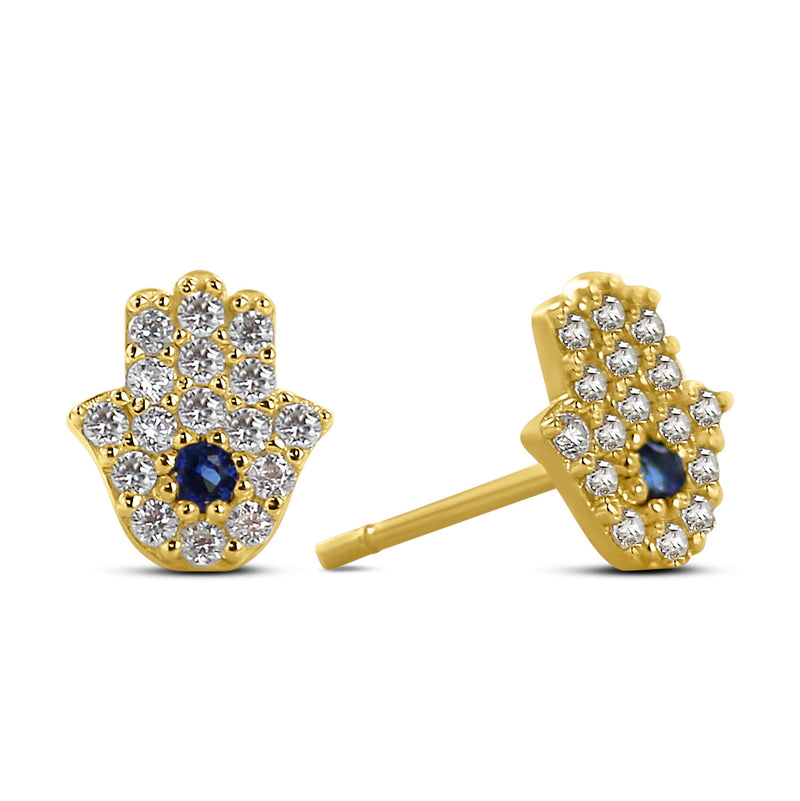 Ohrstecker Hand mit 34 Zirkonia Gold 585 57642
