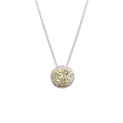 Set aus Halskette und Ohrringen aus Bicolor Sterlingsilber mit Edelweiss Motiv S-7003