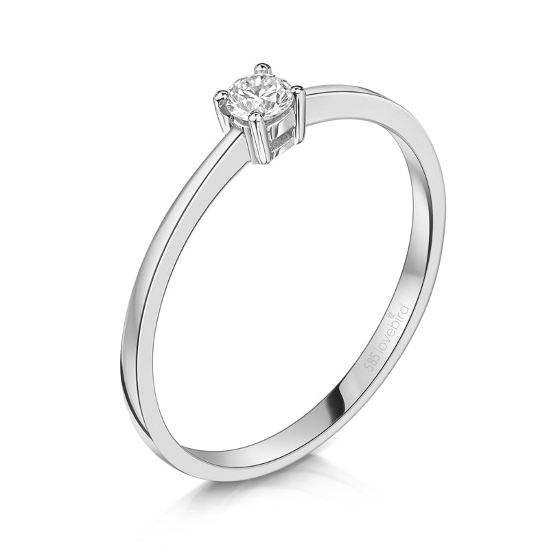 Lovebird Damenring mit Brillant 0,10 ct. Weissgold 585 B309