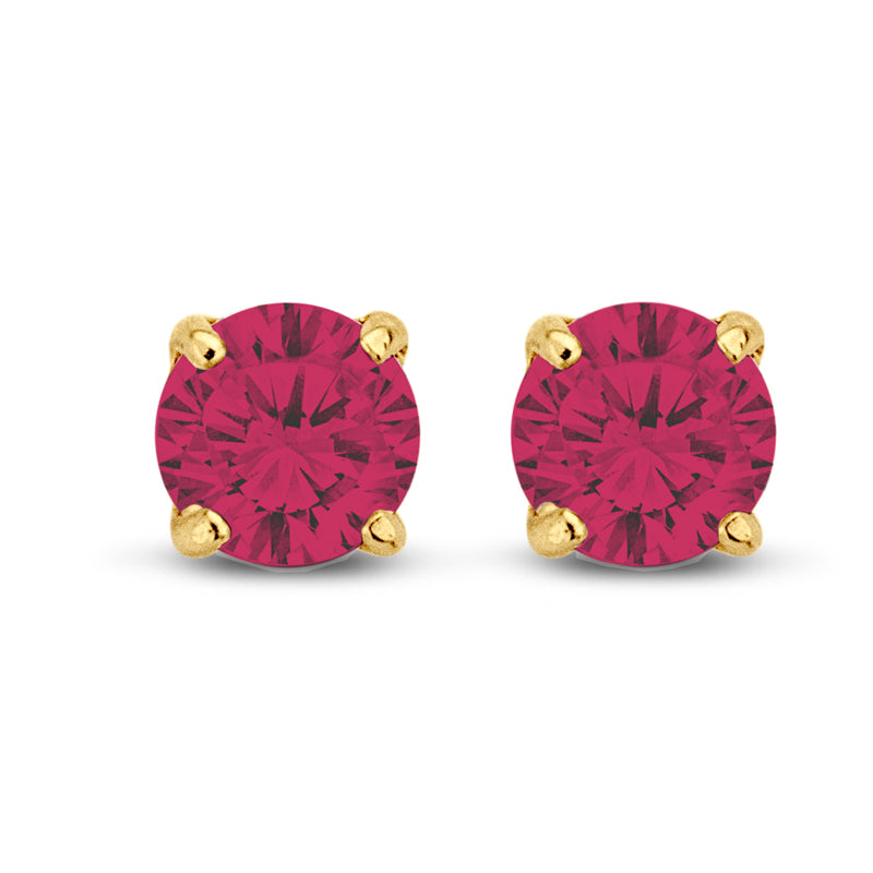 Ohrstecker Zirkonia rot 5 mm Gold 585 57574