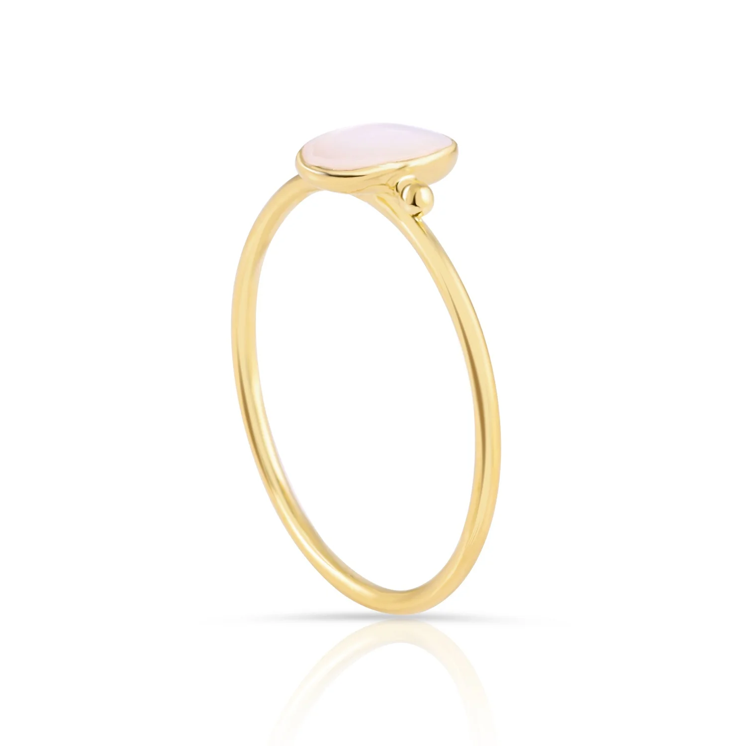 Ring aus Sterlingsilber mit ovalem vertikalem Perlmutt Cabochon RI-10110GP-59