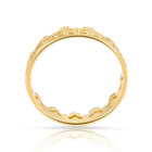 Kleiner Ring aus vergoldetem Sterlingsilber im Ethno-Kronen-Stil glänzende Finish RI-10078GP