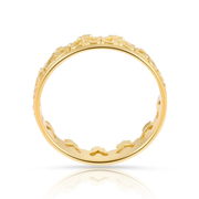 Kleiner Ring aus vergoldetem Sterlingsilber im Ethno-Kronen-Stil glänzende Finish RI-10078GP