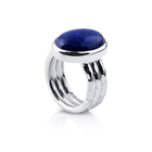 Ring aus Sterlingsilber mit wunderschönem oval Lapislazuli (11x17mm) R-4333