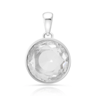 Anhänger aus rhodiniertem Sterlingsilber mit Öse und facettiertem Quarzkristallstein SR-734