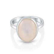 Sterlingsilber Ring mit wunderschönem Regenbogen Mondstein ovaler Cabochon R-4431
