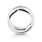 Ring aus Sterlingsilber, bestehend aus drei ineinander verschlungenen Ringen mit weißen Zirkonia von 2mm 20-1032