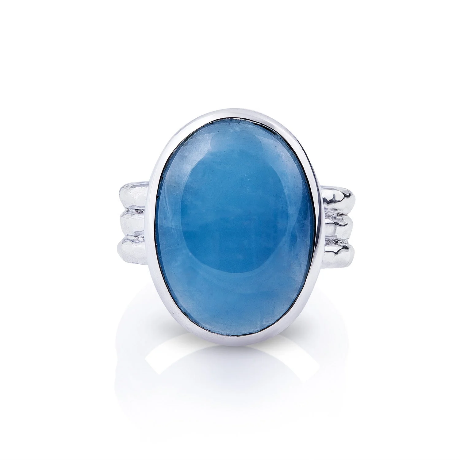 Ring aus Sterlingsilber mit wunderschönem oval Aquamarin (14x19mm) R-4334-52