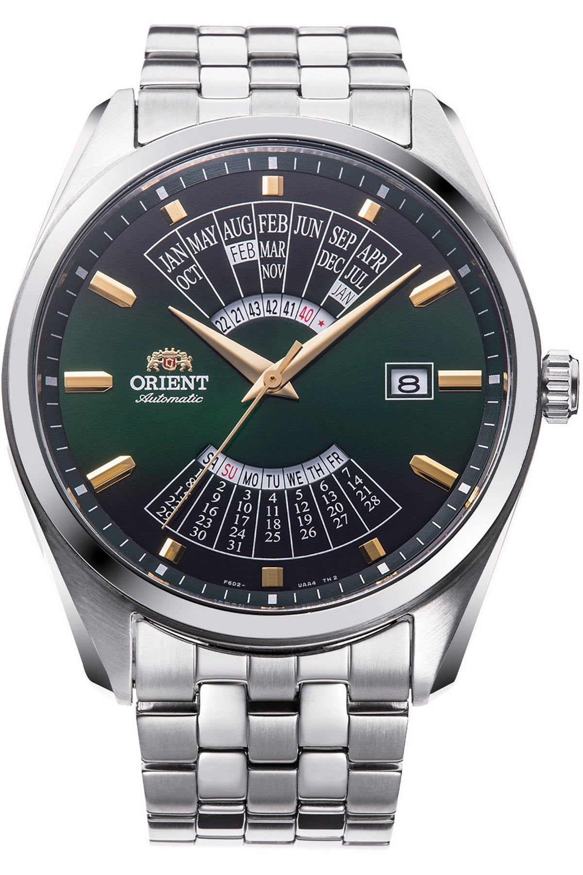 Orient Multi Year Calendar Stahl Grün RA-BA0002E