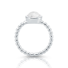Sterlingsilber Ring mit Regenbogen Mondstein Cabochon rund RI-10118A