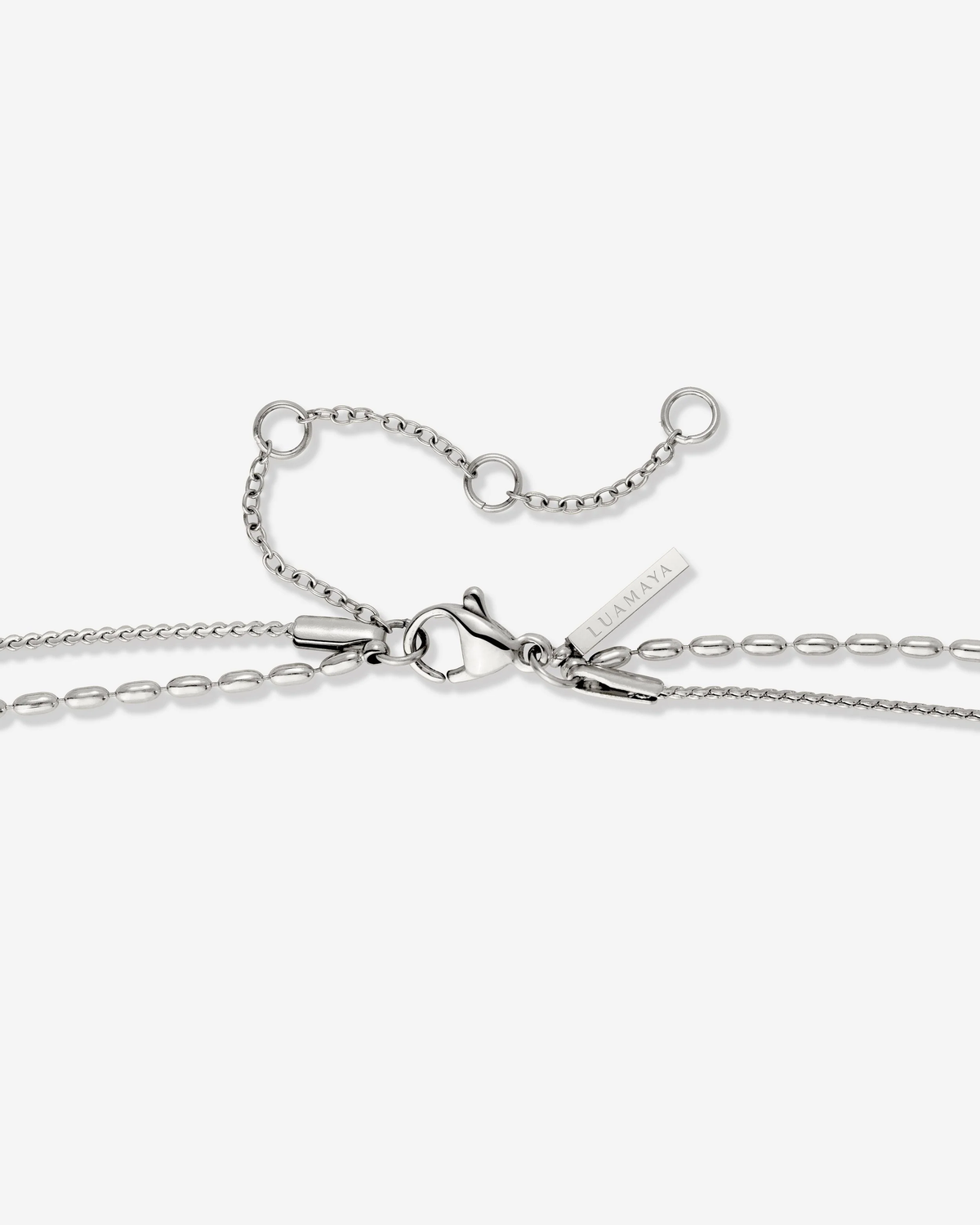 LUAMAYA Droplet Double Necklace Silber