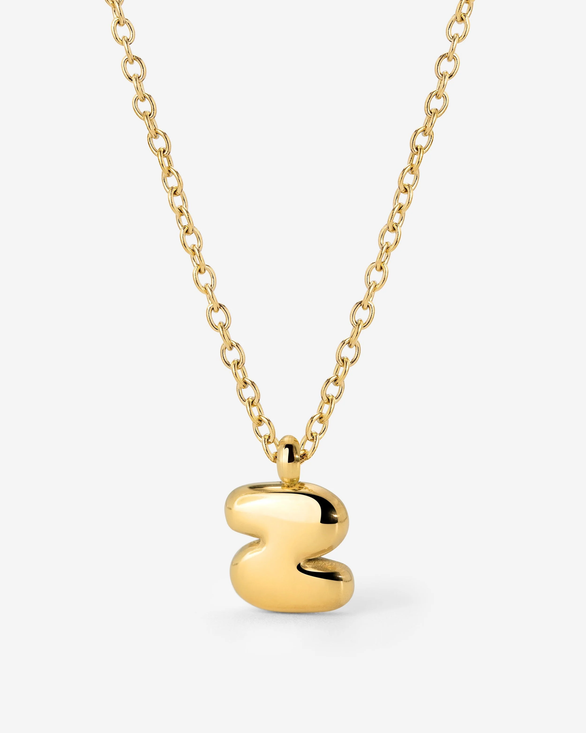 LUAMAYA Bubble Letter Necklace Gold ABC
