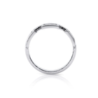 Ring aus Sterlingsilber, der ein modernes rechteckiges Design mit einem zarten Hauch von Glanz durch diese Zirkonia verbindet R-4358