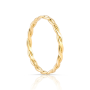 Ring aus Sterlingsilber Gelbgold plattiert mit flachem Geflecht RI-10072GP