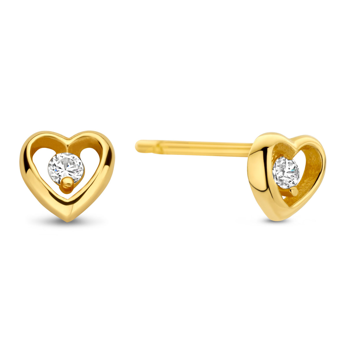 Ohrstecker Herz mit Zirkonia Gold 585  57712