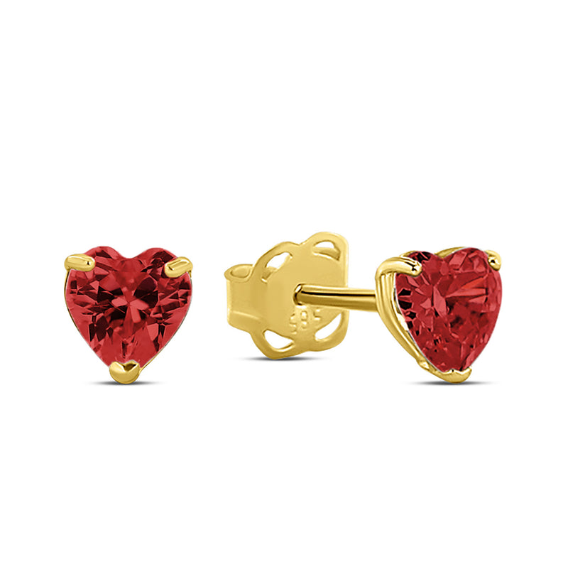 Ohrstecker Herz Zirkonia rot Gold 585 57686