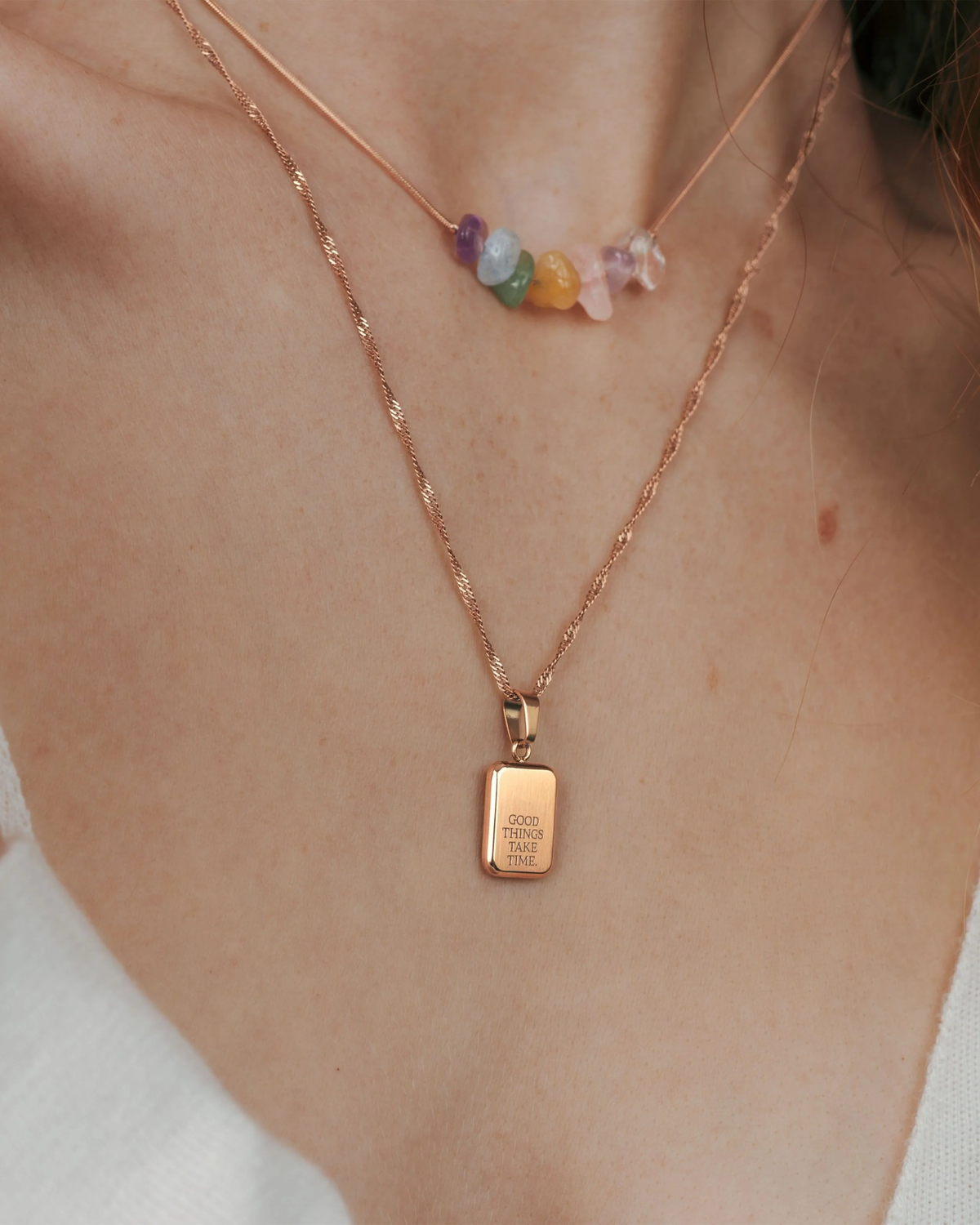 LUAMAYA Good things take time Necklace Roségold