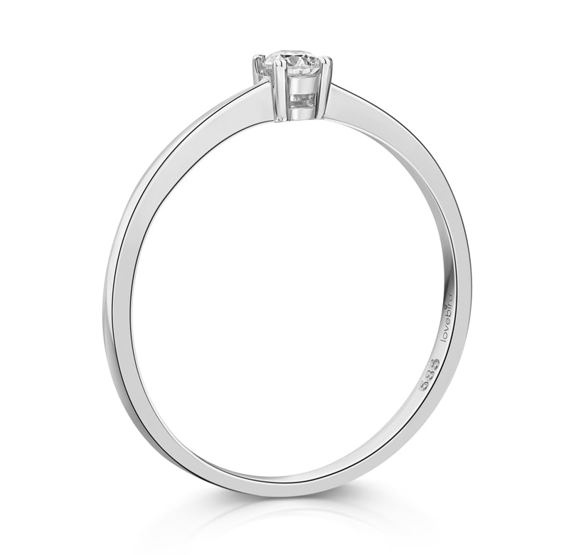 Lovebird Damenring mit Brillant 0,10 ct. Weissgold 585 B309
