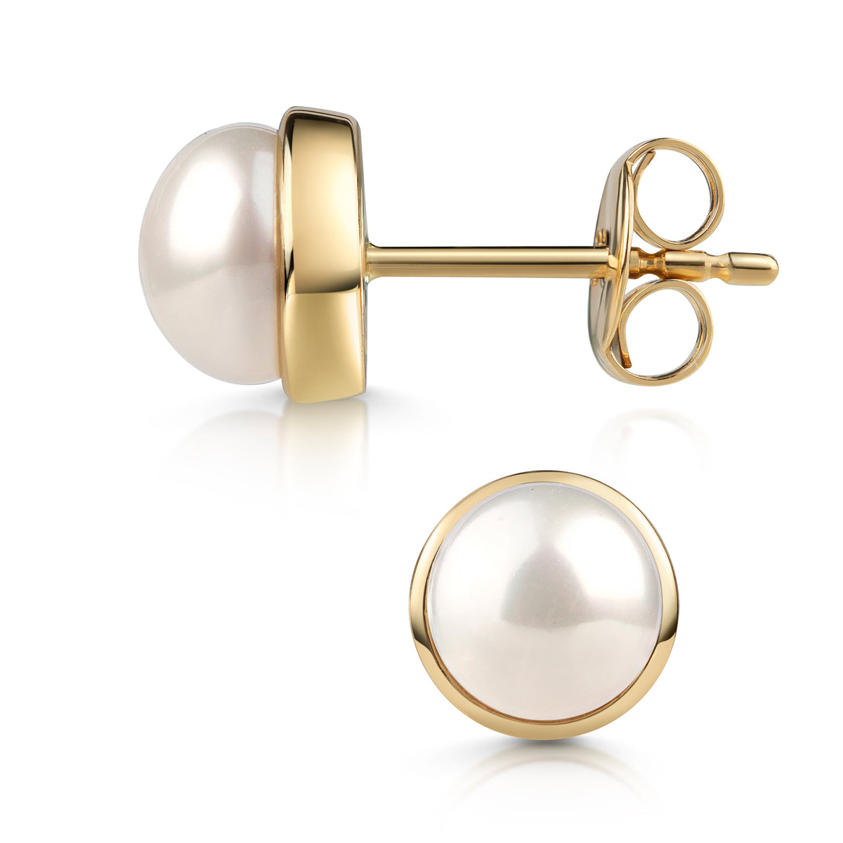Lovebird Ohrstecker SW-Zuchtperle 6-6,5mm Gold 585  LB343